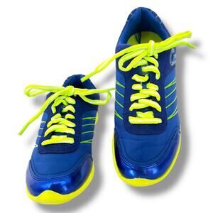 COACH ' Darla' Blue Lime Sneakers 7.5  Artsy Designer Running Athleisure Preppy